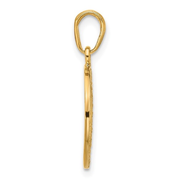 14K Gold and White Rhodium D/C MOM Cut-out Heart Pendant - Picture 4 of 4